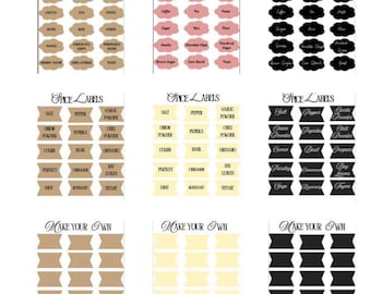 Etiquetas minimalistas para la despensa / Organización de botes de especias de cocina (Descarga instantánea)