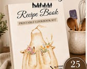 Rustic Farmhouse Recipe Book Printable, Family Cookbook Binder, Organizer Pages (Digital Download)