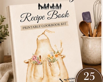 Rustikales Bauernhaus Rezeptbuch zum Ausdrucken, Familienkochbuchbinder, Organizer Seiten (digitaler Download)
