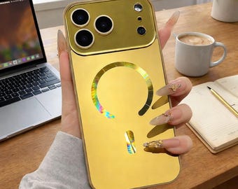 Funda MagSafe con acabado mate brillante para iPhone 17, 16, 15 y 14, magnética, láser, de lujo y a prueba de golpes.
