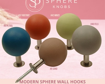 Modern Wooden Wall Hooks•Wood Wall Hooks Set•Round Coat Hooks•Style set hooks•Minimalist Wall Hooks•Entryway Coat Rack•Housewarming Gift