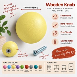 Cabinet hardware, Wood drawer knobs, Dresser knobs, Wooden cabinet knob, Furniture knobs, Colorful furniture hardware, Painted wood knobs.