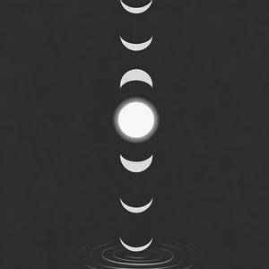 Emerald Moon Phase Wall Art | Zen Water Ripple Poster | Dark Japandi Moody Minimalist Print image 10