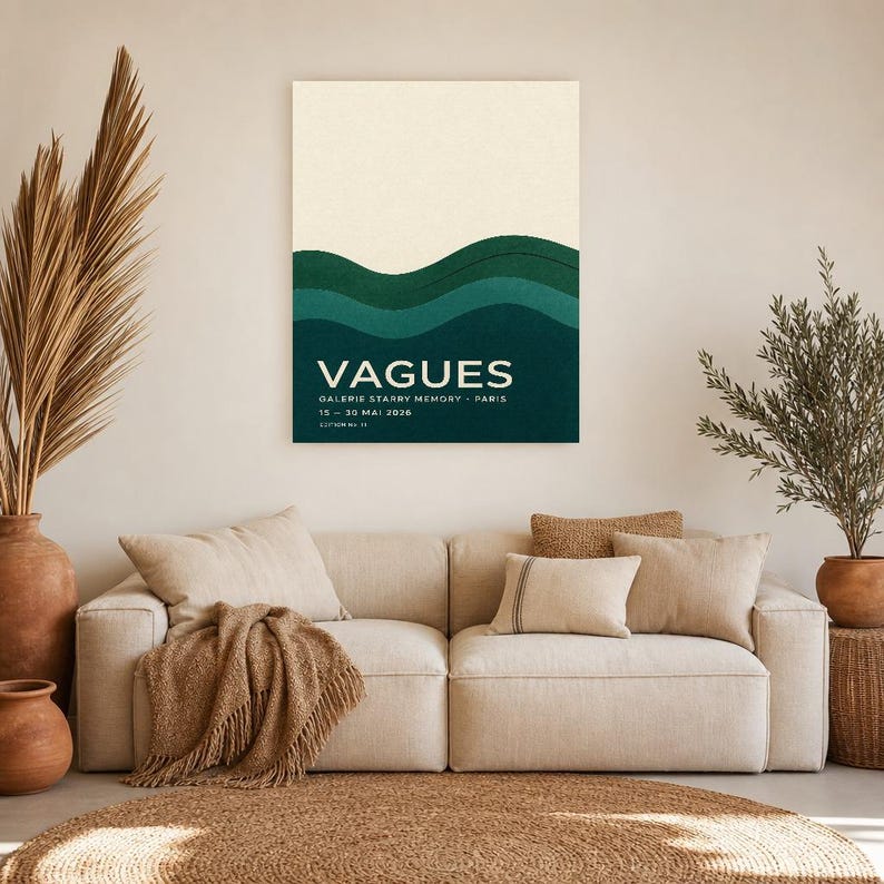 Waves | Abstract Wall Art | Modern Gallery Poster | Minimalist Print | Printed & Shipped image 7