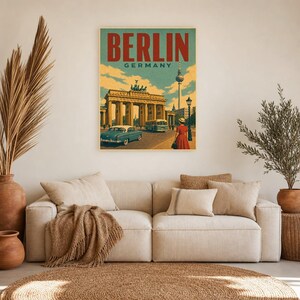 Berlin Travel Poster | Vintage Brandenburg Gate Print | Germany Wall Art | Printed & Shipped image 7