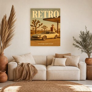 Retro Plakat Retro | Druk ścienny w stylu vintage z lat 70. | Druk magazynu estetycznego | Prezent w stylu retro z połowy wieku zdjęcie 11