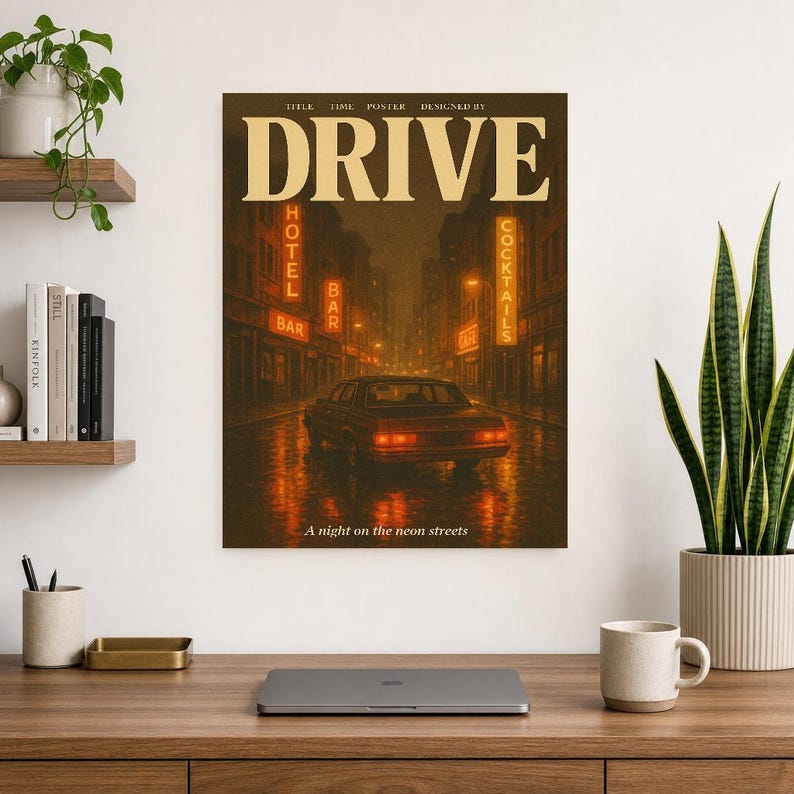 Drive Retro Poster | Vintage 70s Wall Art Print | Aesthetic Magazine Print | Mid Century Retro Decor Gift image 10