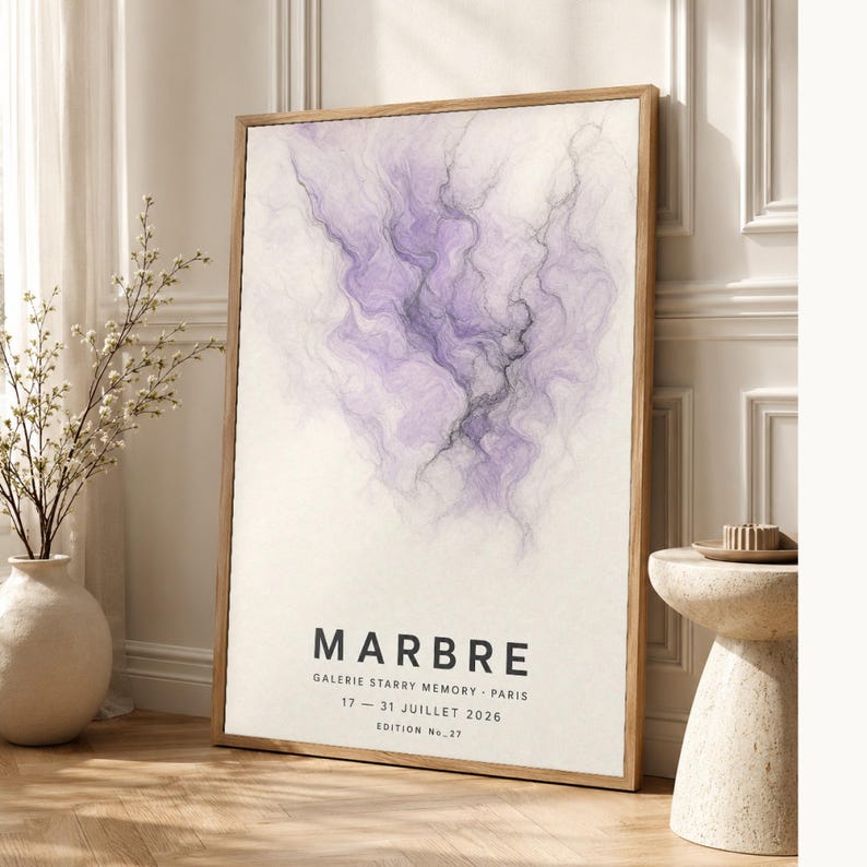 Mármol | Arte abstracto para pared | Póster de galería moderna | Impresión minimalista | Impreso y enviado imagen 1