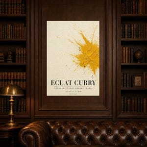 Eclat Curry | Abstract Yellow Wall Art | Modern Gallery Poster | Minimalist Print | Printed & Shipped image 5