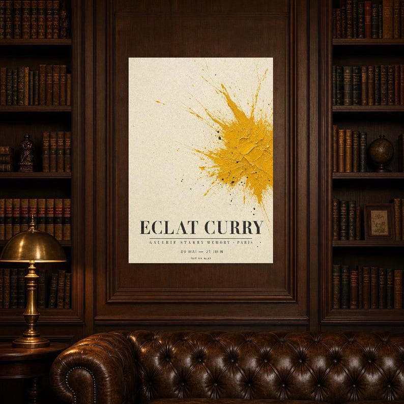 Eclat Curry | Abstract Yellow Wall Art | Modern Gallery Poster | Minimalist Print | Printed & Shipped image 5