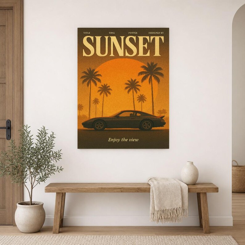 Sunset Retro Poster | Vintage 70s Wall Art Print | Aesthetic Magazine Print | Mid Century Retro Decor Gift image 16