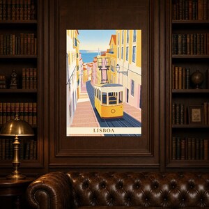 Lisbon Vintage Travel Poster | Retro Portugal City Art Print | Housewarming Gift Wall Decor image 7