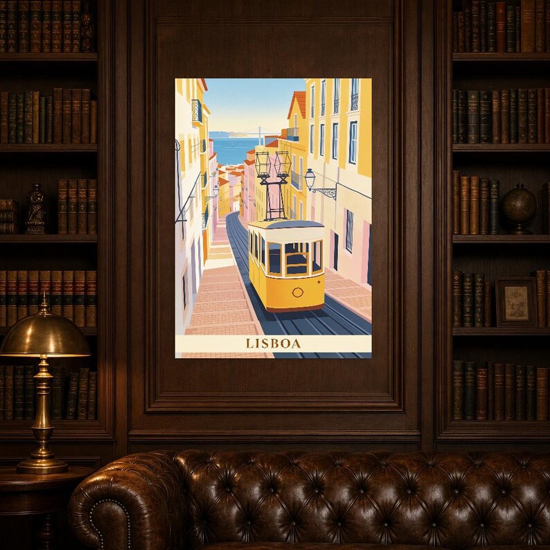 Lisbon Vintage Travel Poster | Retro Portugal City Art Print | Housewarming Gift Wall Decor image 7