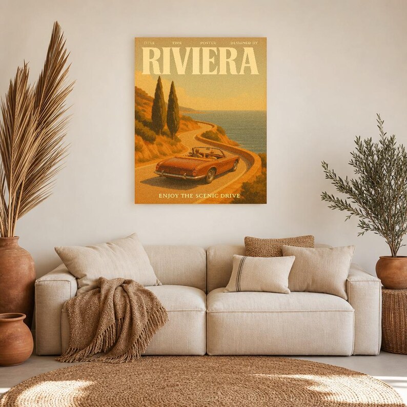 Riviera Retro Poster | Vintage 70s Wall Art Print | Aesthetic Magazine Print | Mid Century Retro Decor Gift image 11