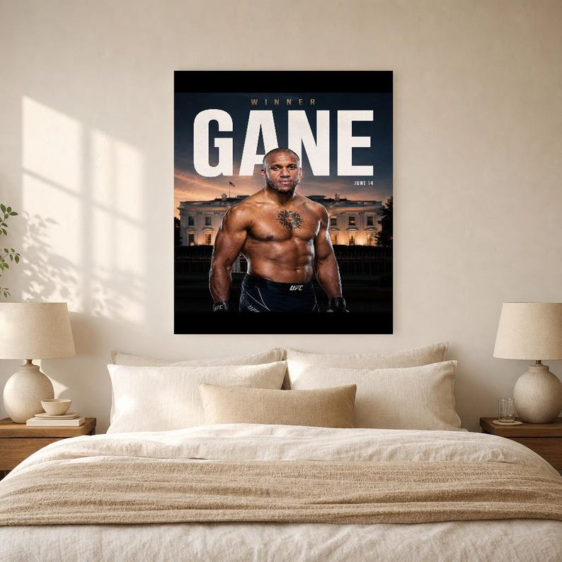 Poster di Ciryl Gane | UFC Fight Night alla Casa Bianca 2026 | Stampa artistica da parete MMA | Decorazione campione dei pesi massimi immagine 6