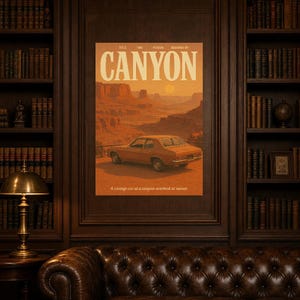 Canyon Retro Poster | Vintage 70s Wall Art Print | Aesthetic Magazine Print | Mid Century Retro Decor Gift image 7