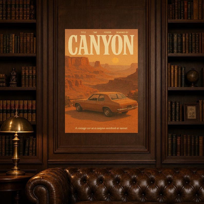 Canyon Retro Poster | Vintage 70s Wall Art Print | Aesthetic Magazine Print | Mid Century Retro Decor Gift image 7