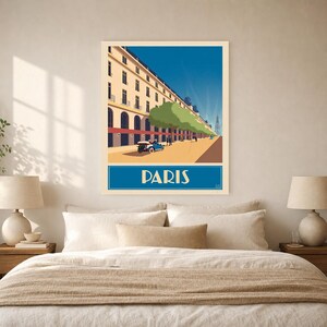Peacock Blue Paris Travel Wall Art | Art Deco Poster | Parisian Palace Print image 6