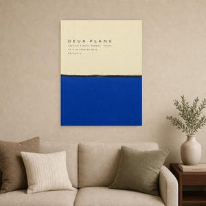 Two Plans | Abstract Wall Art | Modern Gallery Poster | Cobalt and Black Minimalist Print | Printed & Shipped image 9