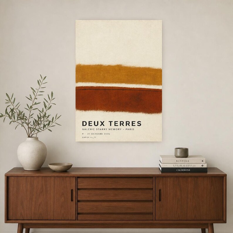 Two Lands | Abstract Wall Art | Modern Gallery Poster | Minimalist Print | Printed & Shipped image 2