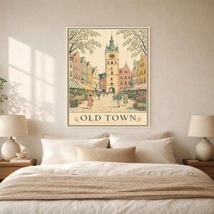 Cream Vintage Travel Wall Art Set | European City Poster | Gallery Wall Print image 6