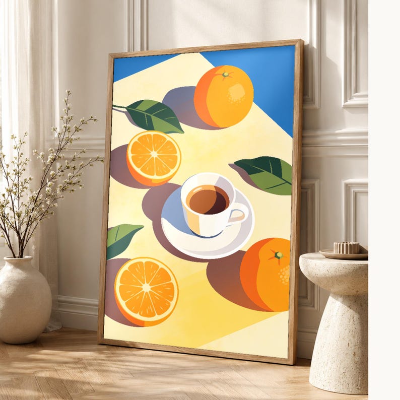 Medelhavsinspirerad espresso-kökstavla | Dolce Vita italiensk väggkonsttavla | Sommarinredning för matsalen bild 1