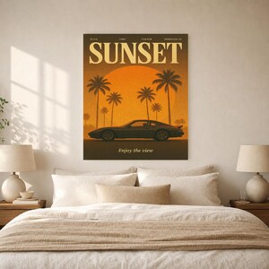 Sunset Retro Poster | Vintage 70s Wall Art Print | Aesthetic Magazine Print | Mid Century Retro Decor Gift image 9