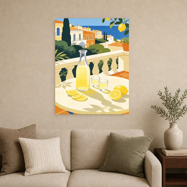 Mediterranean Limoncello Kitchen Print | Dolce Vita Italian Wall Art Print | Dining Room Summer Decor image 15