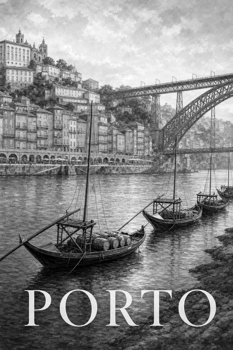 Porto Travel Poster | Soft Painting Portugal Wall Art | Named City Art Print | Printed & Shipped image 10