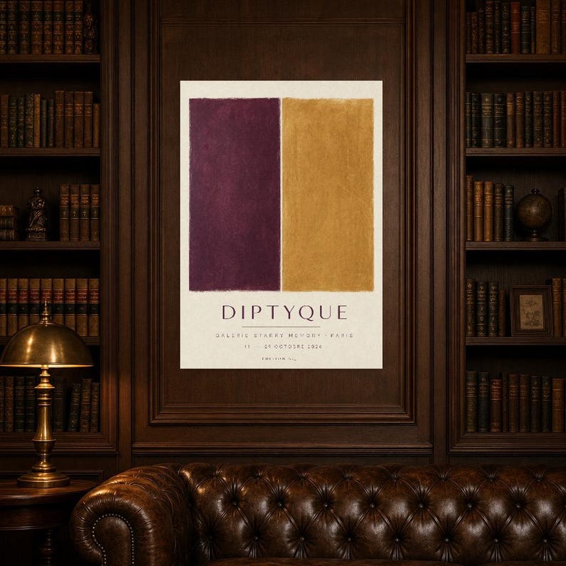 Díptico | Arte abstracto para pared | Póster de galería moderna | Impresión minimalista | Impreso y enviado imagen 5