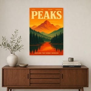 Peaks Retro Poster | Vintage 70s Wall Art Print | Aesthetic Magazine Print | Mid Century Retro Decor Gift image 3