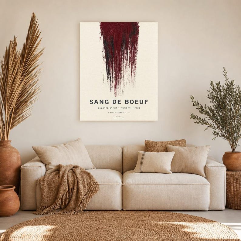 Ox Blood | Abstract Wall Art | Modern Gallery Poster | Minimalist Print | Printed & Shipped image 7
