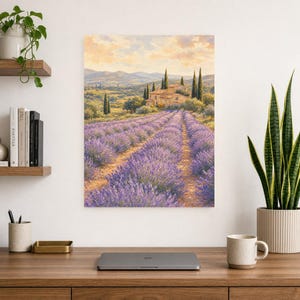 Provence Lavender Poster | Soft Painting France Wall Art | Lavender Fields Landscape Print | Printed & Shipped image 8