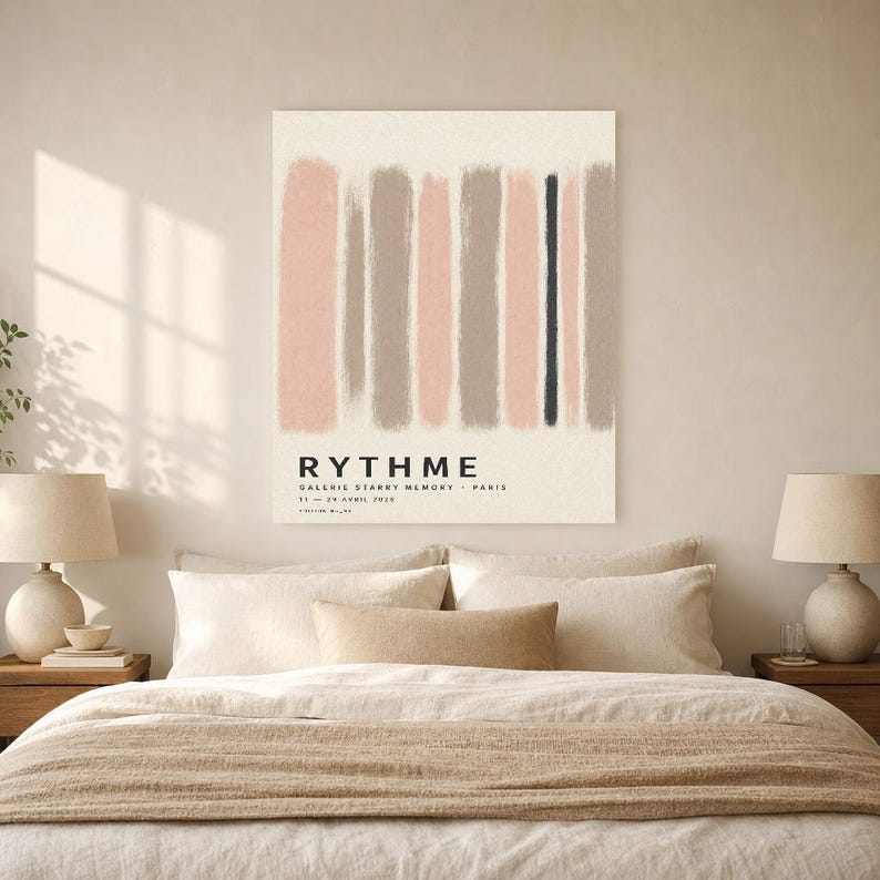 Rytm | Abstrakcyjna sztuka ścienna | Nowoczesny plakat galeryjny | Minimalistyczny wydruk | Wydruk i wysyłka zdjęcie 6