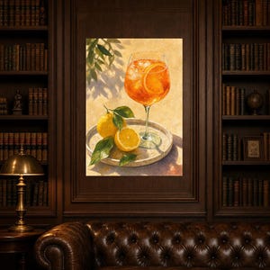 Orange Spritz Lemon Wall Art | Bright Aperitivo Food Still Life Poster | Kitchen Wall Art Print | Bar Cart Decor image 5