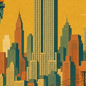 Vintage New York Skyline image 3