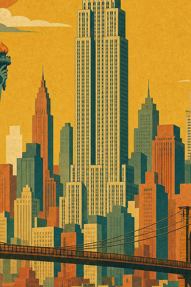 Vintage New York Skyline image 3
