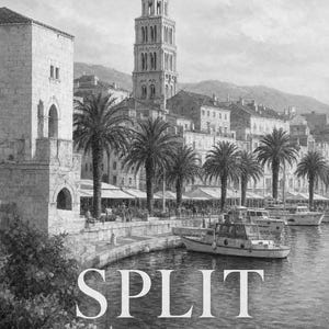 Split Travel Poster | Soft Painting Croatia Wall Art | Named City Coastal Print | Printed & Shipped image 10