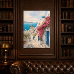 Paros Travel Poster | Soft Painting Greece Wall Art | Greek Island Cyclades Coastal Print | Printed & Shipped image 5