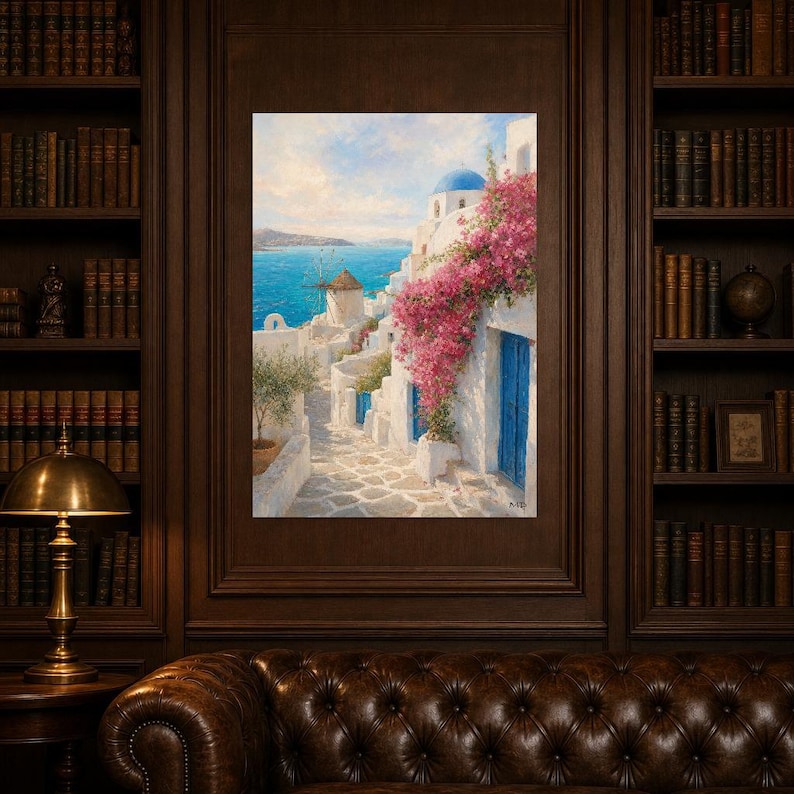 Paros Travel Poster | Soft Painting Greece Wall Art | Greek Island Cyclades Coastal Print | Printed & Shipped image 5