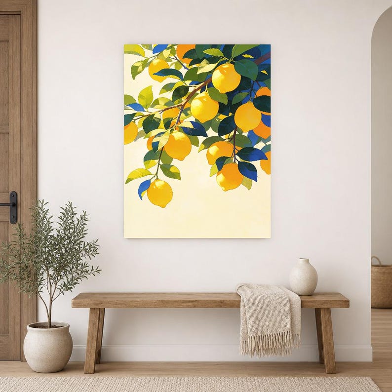 Mediterranean Lemon Kitchen Print | Dolce Vita Italian Wall Art Print | Dining Room Summer Decor image 14