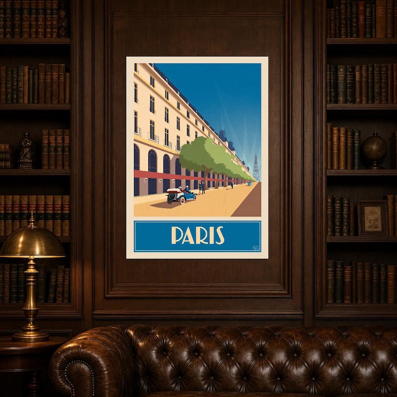 Peacock Blue Paris Travel Wall Art | Art Deco Poster | Parisian Palace Print image 5