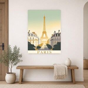 Póster de viaje vintage de París | Impresión de arte retro de la ciudad de Francia | Decoración de pared de regalo de inauguración de la cas imagen 16