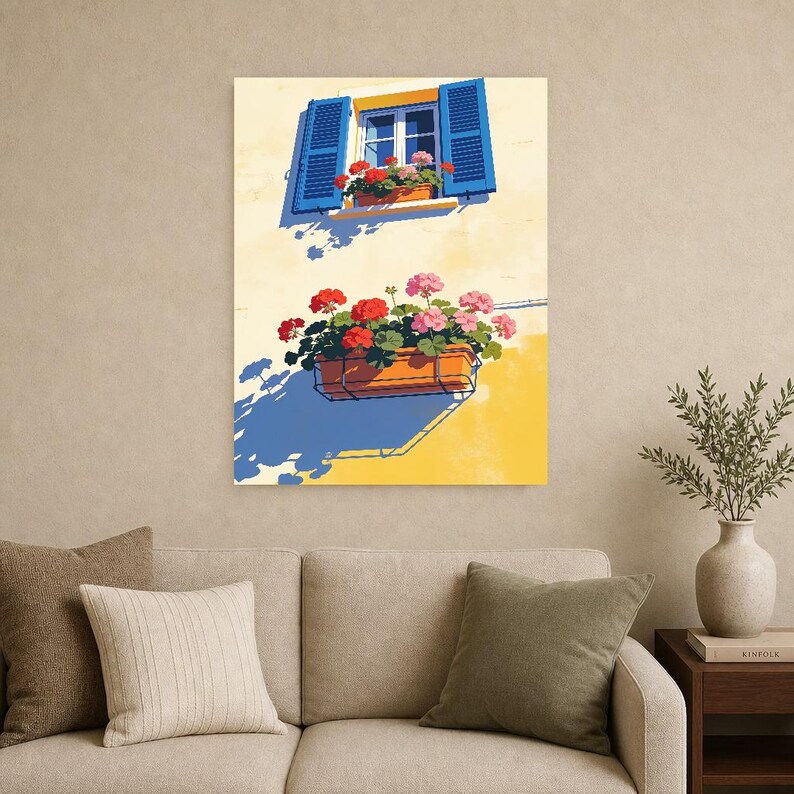 Mediterraner Fenster-Küchendruck | Dolce Vita Italienischer Wandkunstdruck | Esszimmer-Sommerdekoration Bild 15