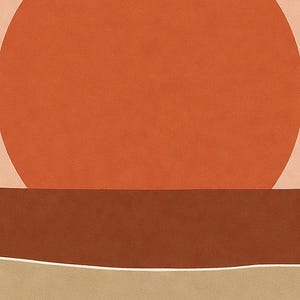 Rust Sun Coastal Cliffs Wall Art Print | Minimalist Named Sun Poster | Cut-Paper Mid-Century Print | Blush Boho Decor image 3