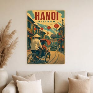 Hanoi Travel Poster | Vintage Old Quarter Print | Vietnam Wall Art | Printed & Shipped image 4