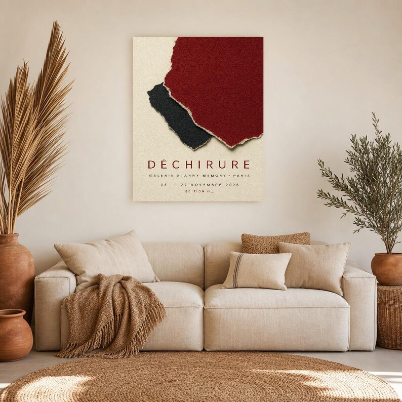 Träne | Abstrakte Wandkunst | Modernes Galerieposter | Minimalistischer Druck in Purpur und Schwarz | Gedruckt & Versand Bild 7