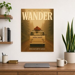 Poster retrò vagare | Stampa artistica da parete vintage anni '70 | Stampa di riviste estetiche | Regalo di arredamento retrò di metà secolo immagine 10