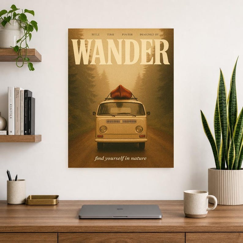 Poster retrò vagare | Stampa artistica da parete vintage anni '70 | Stampa di riviste estetiche | Regalo di arredamento retrò di metà secolo immagine 10