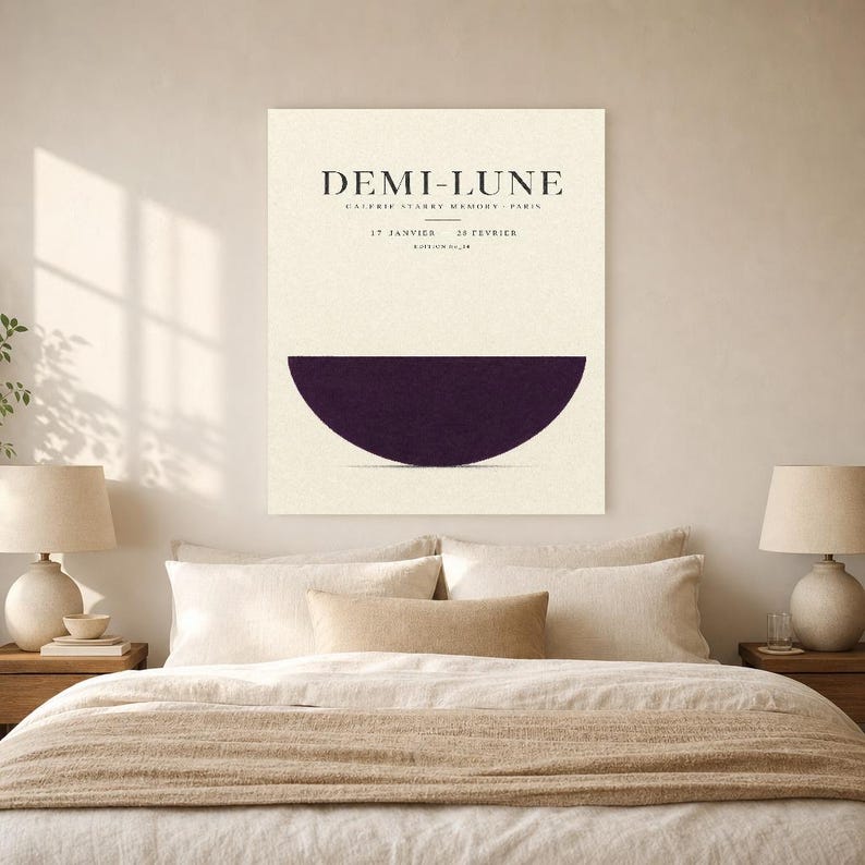 Half Moon | Abstract Wall Art | Modern Gallery Poster | Minimalist Print | Printed & Shipped image 6